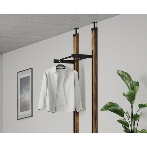 ハンガー 伸縮ハンガーバー 50cm ブラック