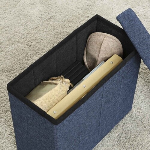 収納スツール スリムタイプ ネイビー