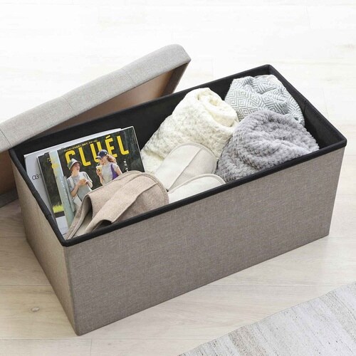 収納スツール ベンチタイプ グレー