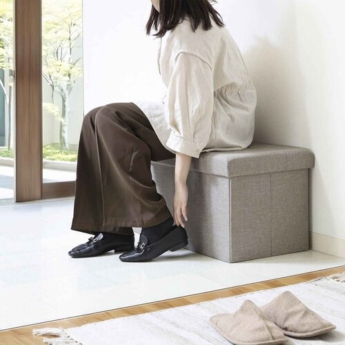 収納スツール ベンチタイプ グレー