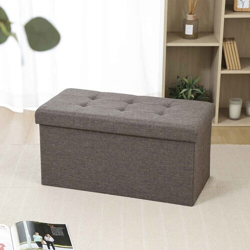 収納スツール ベンチタイプ チャコール