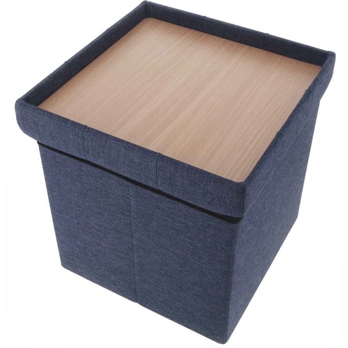 収納スツール 座面正方形タイプ ネイビー