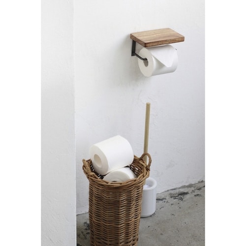 トイレットペーパーホルダー アカシア ブラック