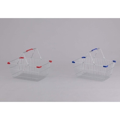 レジかご ワイヤープラスチック ハンドル レッド