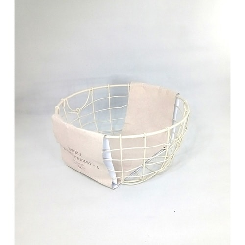 かご スウェル ラウンドバスケット L アイボリー