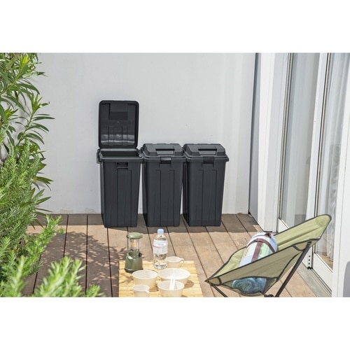 ゴミ箱 45L 屋外兼用 チャコールブラック