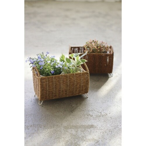 鉢カバー ユティル ロングポットカバー ブラウン