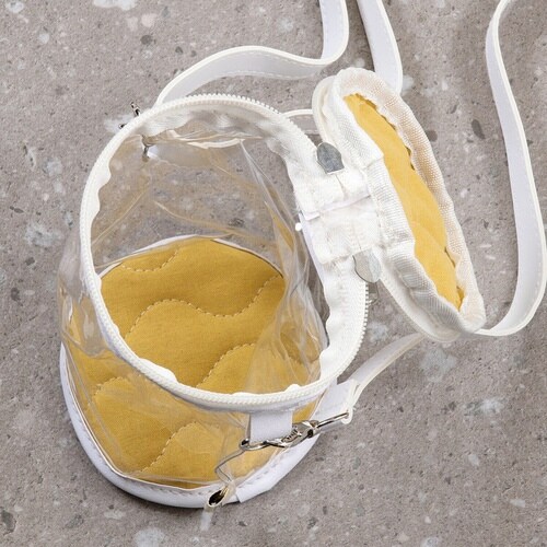 推し活 バッグ ぬいぐるみ クリアバッグ イエロー