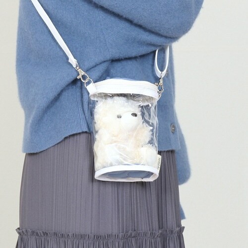 推し活 バッグ ぬいぐるみ クリアバッグ ブルー