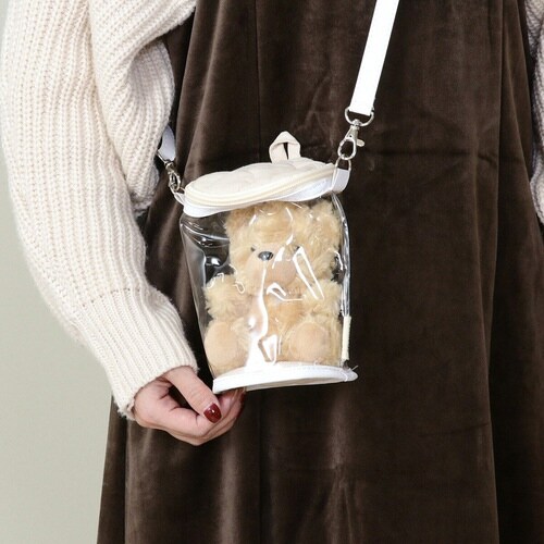 推し活 バッグ ぬいぐるみ アイボリー