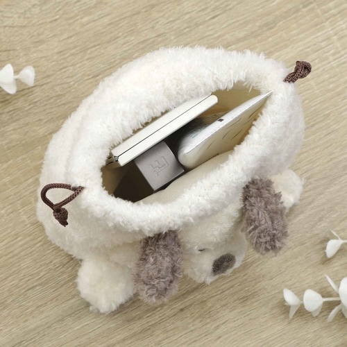 巾着ポーチ アニマルポーチ 巾着型 イヌ