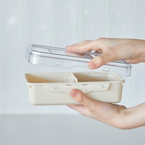弁当箱 800ml PUSH&PUSH アイボリー