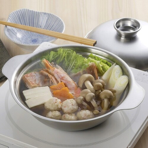 卓上鍋 18cm IH対応 蓋付き 蒸し皿付き