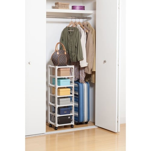 靴箱 カクストレージ 6段 キャスター付き