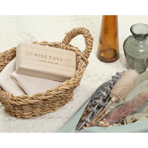 収納 ひげケース 猫のひげ 木製 スクエア