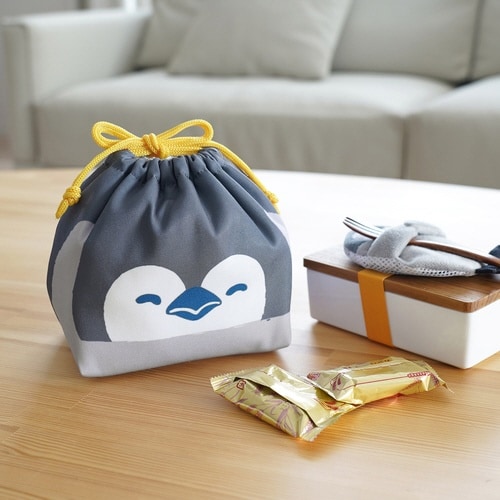 弁当袋 ぎゅっとランチきんちゃく 保冷 ペンギン