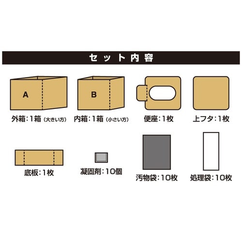 簡易トイレ 組立式 緊急簡易トイレ 10回分 防災