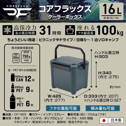 クーラーボックス 16L COREFLUX 座れる
