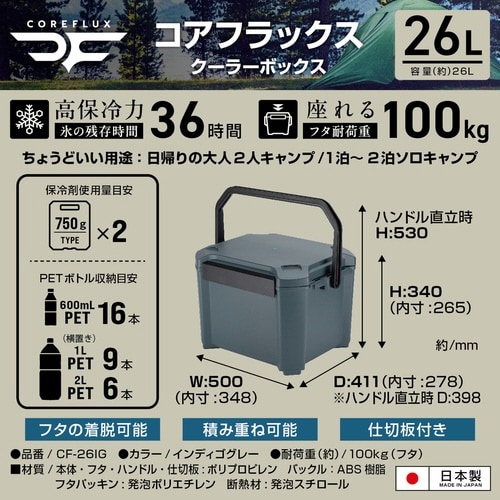 クーラーボックス 26L COREFLUX 座れる