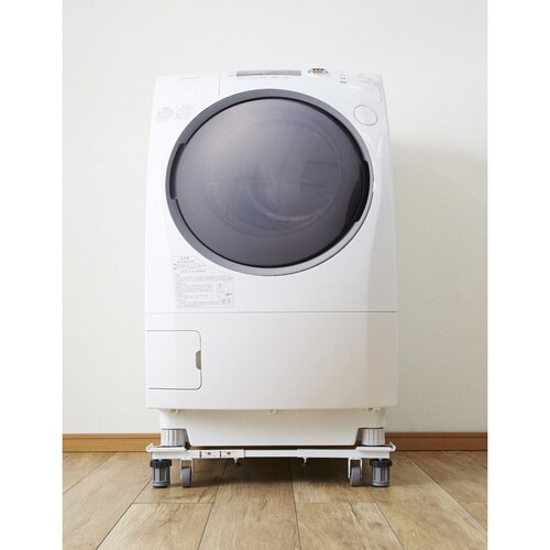 洗濯機台 角パイプ洗濯機台 キャスター付き