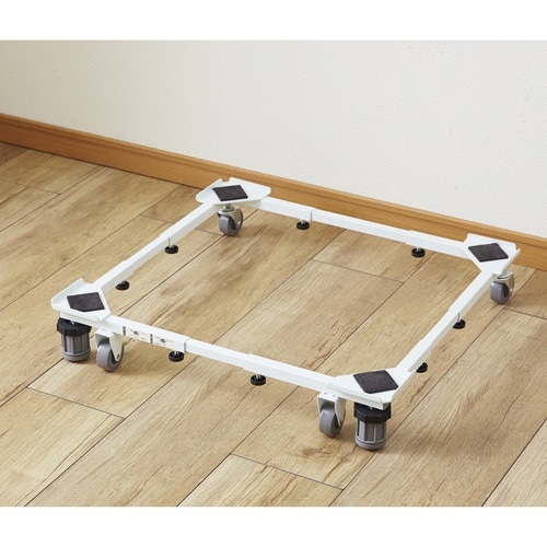 洗濯機台 角パイプ洗濯機台 キャスター付き