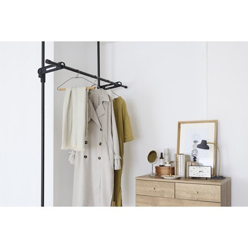 室内物干し 竿受け 室内つっぱり竿受け ブラック