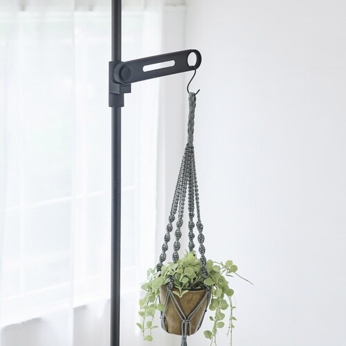 室内物干し 竿受け 室内つっぱり竿受け ブラック