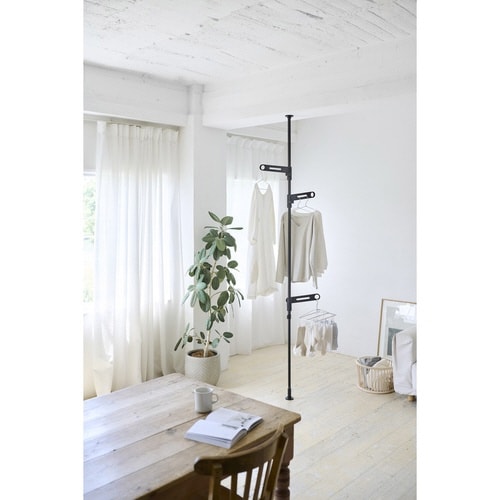 室内物干し 竿受け 室内つっぱり竿受け ブラック