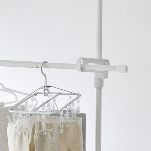 室内物干し 物干し竿 95から170cm ホワイト