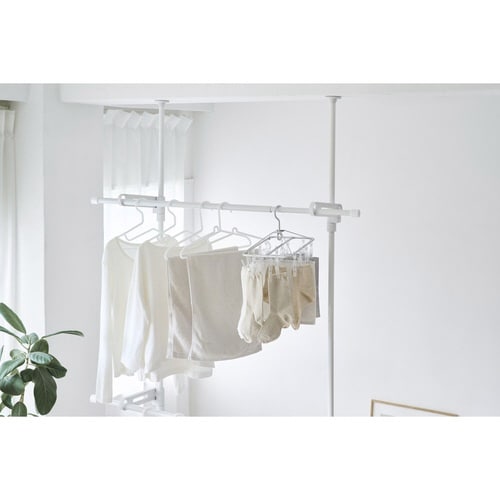 室内物干し 物干し竿 95から170cm ホワイト