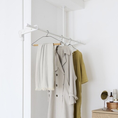 室内物干し 物干し竿 95から170cm ホワイト