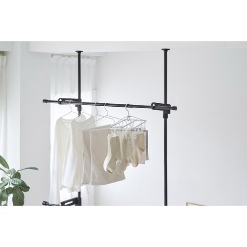 室内物干し 物干し竿 95から170cm ブラック