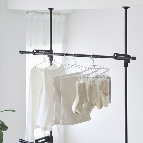 室内物干し 物干し竿 95から170cm ブラック