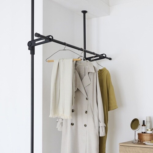 室内物干し 物干し竿 95から170cm ブラック