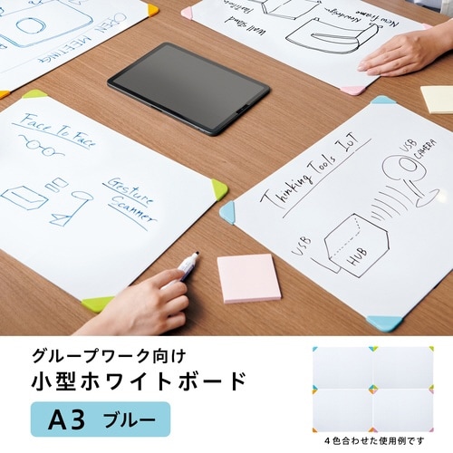 グループワークホワイトボードA3ブルー