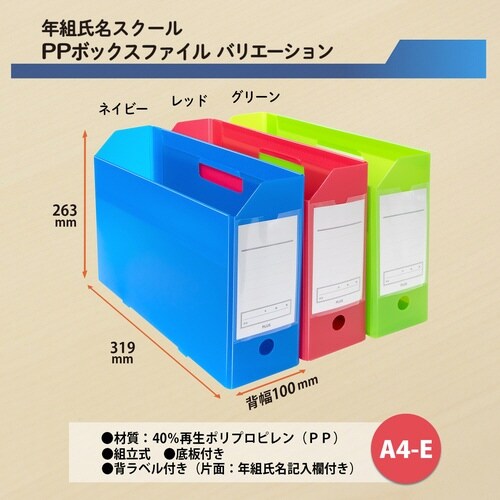 年組氏名PPボックスファイルA4E RD
