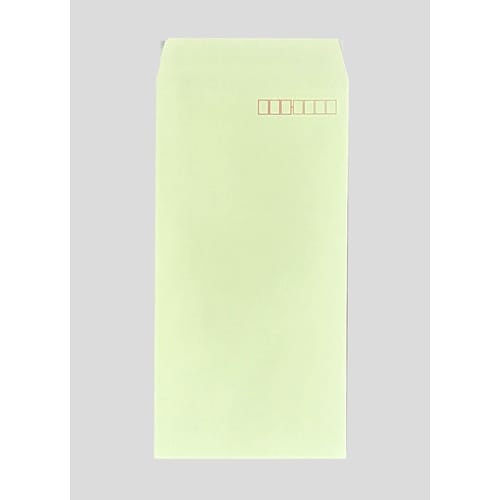 長形3 カラー上質テープ付 若草 10552