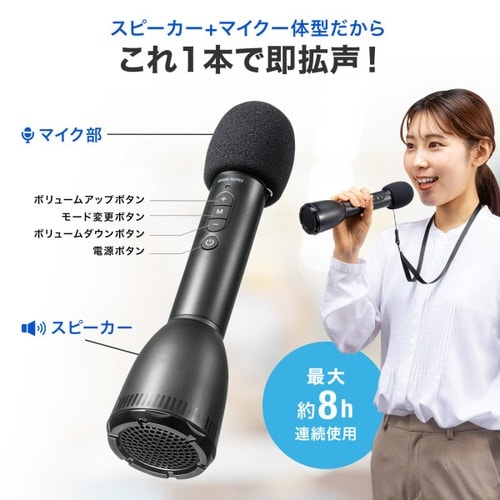 ハンドマイク型ポータブル拡声器スピーカー