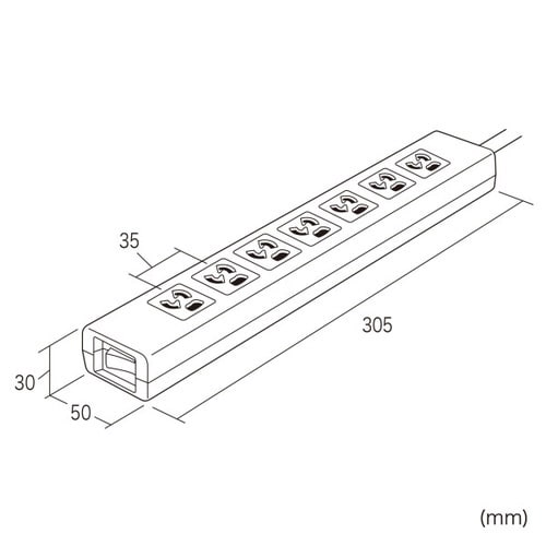 抜け止めシャッタータップ(3P・7個口・3m)