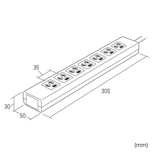 雷ガード抜け止めシャッタータップ3P・7個口・5m