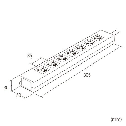 マグネットシャッタータップ(3P・7個口・5m)