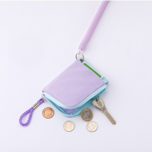 コイルコード&小銭入れ付きパスケースネイビー2個