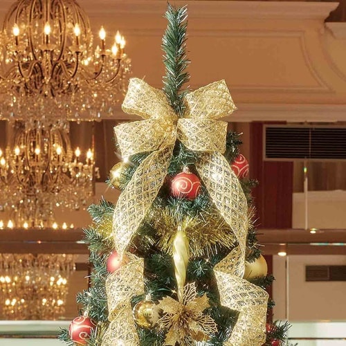 スクエアベースツリーゴールドH240×W121cm