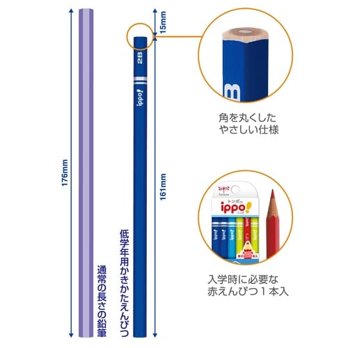 低学年書き方鉛筆S三角プレーンB01 2B