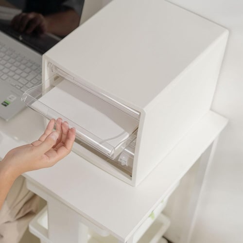 レターケース 浅型5段 ホワイト