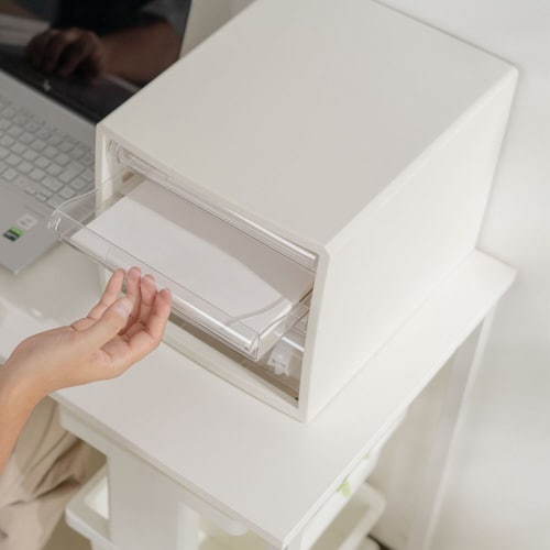 レターケース 浅型5段 ホワイト 3個入