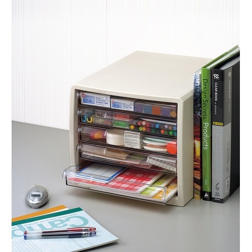 レターケース 浅型5段 ホワイト 6個入