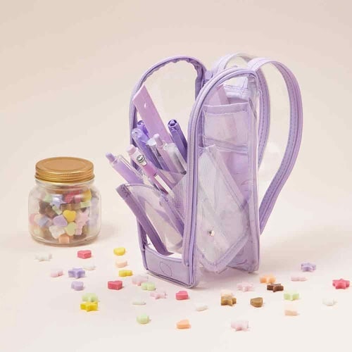 デテクールクリア ペンケースバイオレット×2