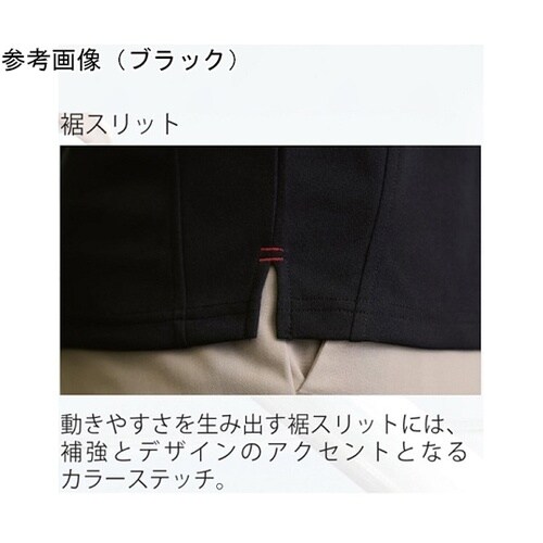 切りポケハーフジップ半袖ポロ ブラック