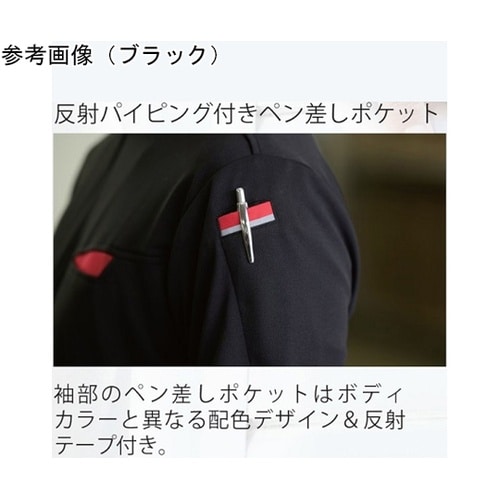 切りポケハーフジップ半袖ポロ ブラック